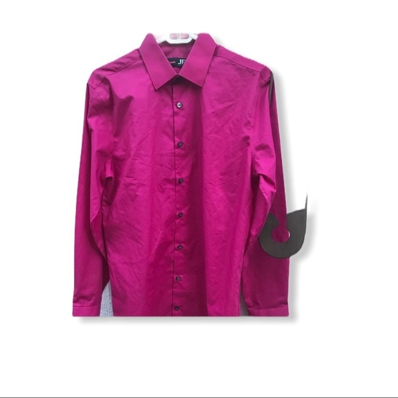 J.‎ Ferrar Slim Cut Dress Shirt Pink Medium - Picture 8 of 8